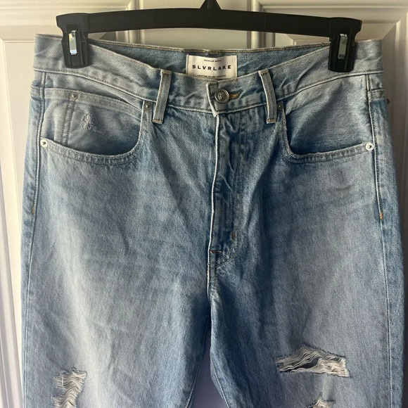 SLVRlake Roxy distressed straight leg denim jeans in mind made up new size 29 - Picture 3 of 8